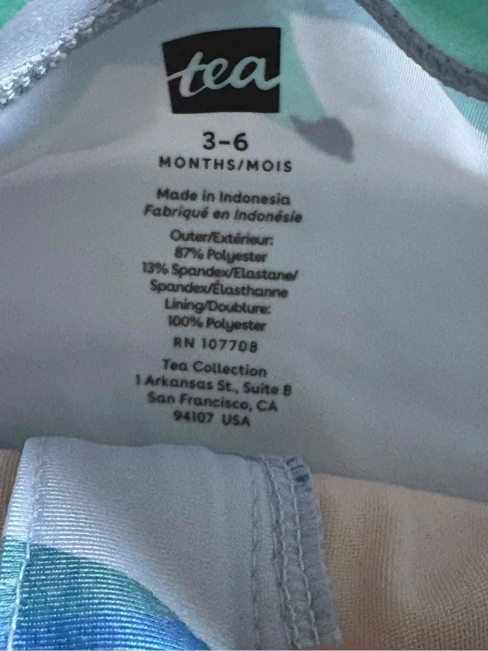 Tea Collection Rashguard Swim Suit Shark Print Boys 3-6 Months New With Tags